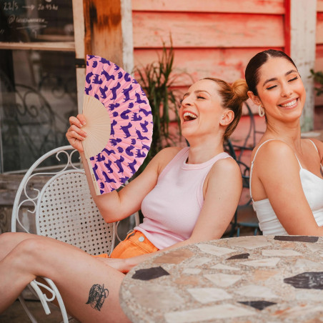 éventail rose teckel fisura Mycrazystuff.com