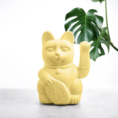 Lucky cat Geant Maneki Neko Jaune Donkey