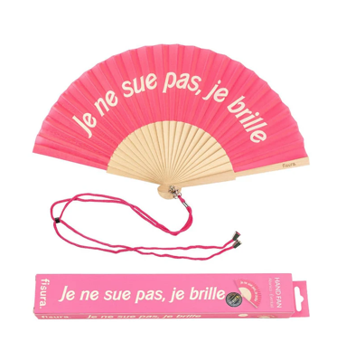 éventail rose je ne sue pas je brille figura mycrazystuff.com