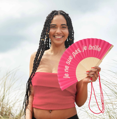 éventail rose je ne sue pas je brille figura mycrazystuff.com