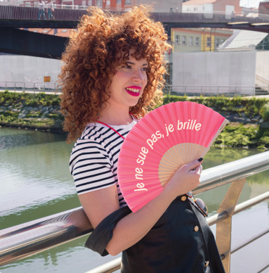 éventail rose je ne sue pas je brille figura mycrazystuff.com