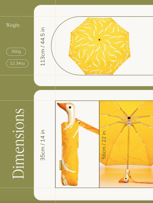 parapluie jaune safran brush original duckhead Mycrazystuff.com