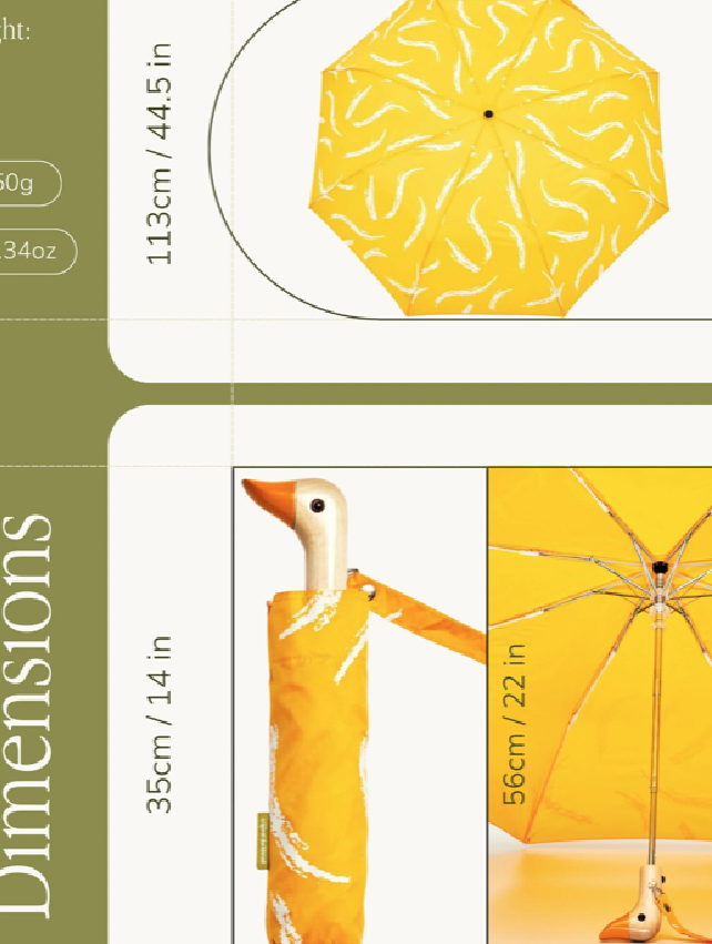 parapluie jaune safran brush original duckhead Mycrazystuff.com