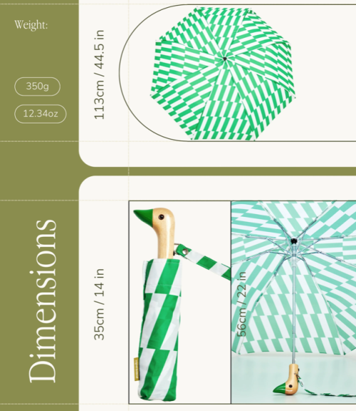 parapluie vert Kelly bars original duckhead Mycrazystuff.com