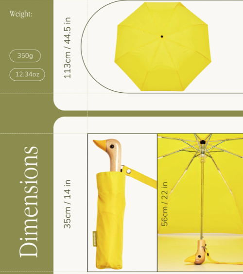 parapluie jaune original duckhead Mycrazystuff.com