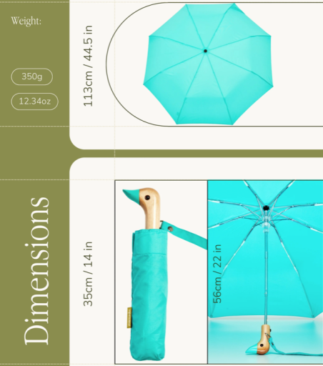 parapluie vert menthe original duckhead Mycrazystuff.com