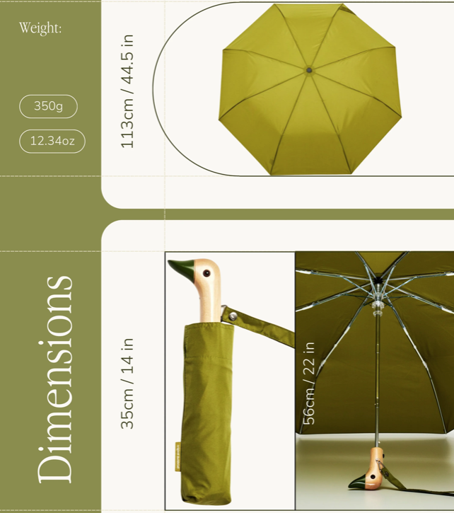 parapluie vert olive original duckhead Mycrazystuff.com
