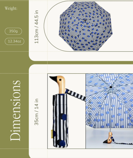 parapluie rayures à pois original duckhead Mycrazystuff.com