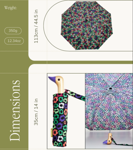 parapluie labyrinthe de fleurs original duckhead Mycrazystuff.com