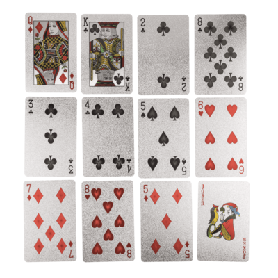 jeu de 54 cartes à jouer deluxe argent mycrazystuff.com