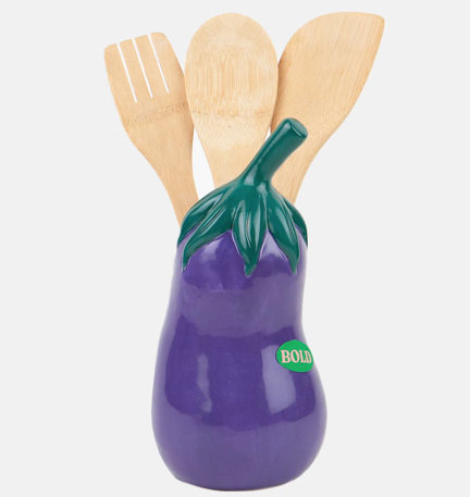 Pot à ustensiles céramique Aubergine mycrazystuff.com