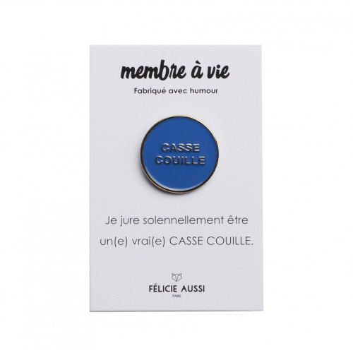 pin's doré et bleu casse couille Felicie aussi paris mycrazystuff.com