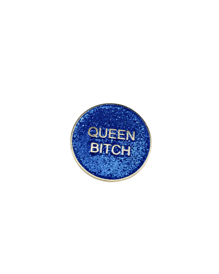 pin's à paillettes doré et bleu queen bitch Felicie aussi paris mycrazystuff.com