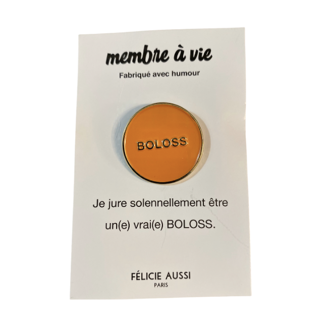pin's doré et orange boloss Felicie aussi paris mycrazystuff.com