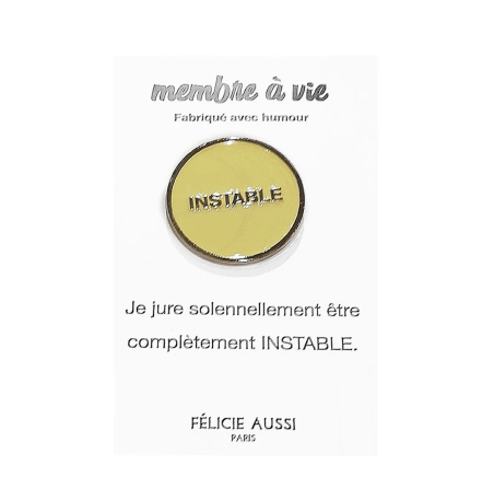 pin's doré et blanc instable Felicie aussi paris mycrazystuff.com