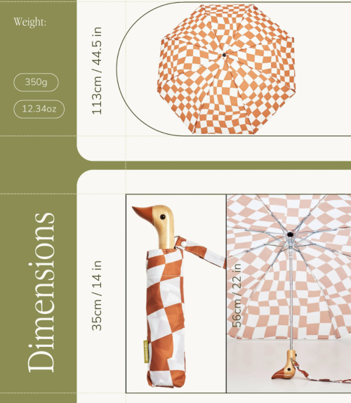 Parapluie checkers beurre de cacahuete Original Duckhead mycrazystuff.com