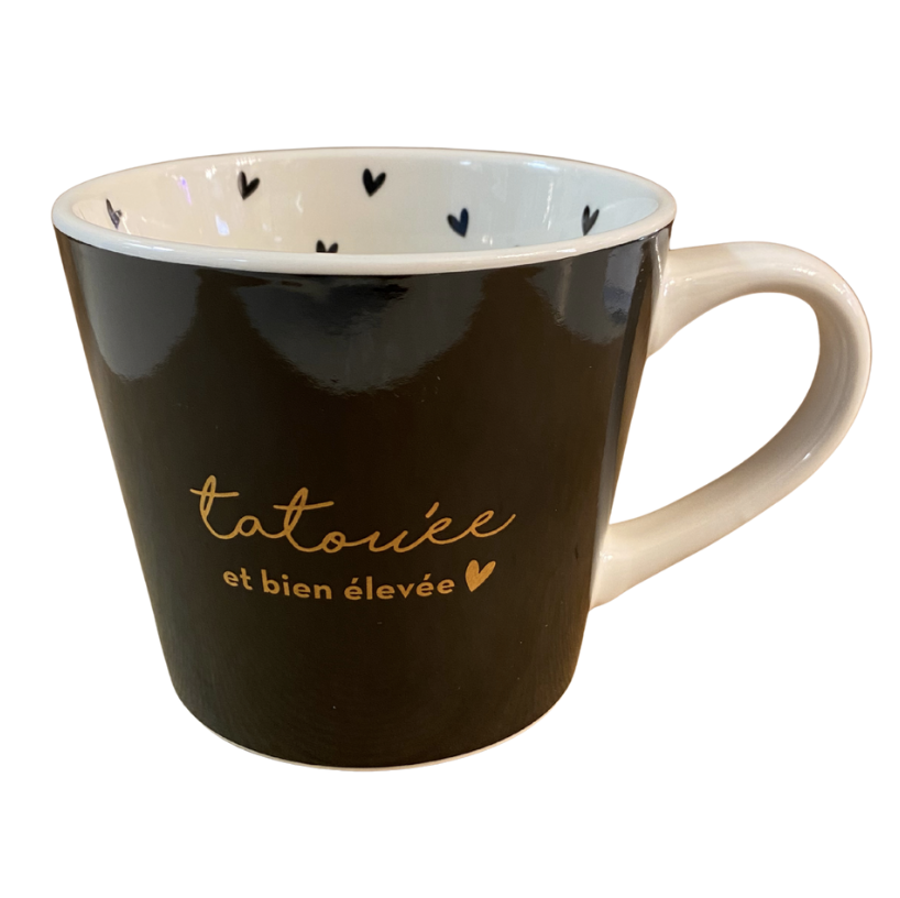 tasse noire tatouée et bien élevée mycrazystuff.com