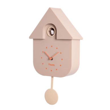 Horloge Coucou Beige et Orange pendule vintage Fisura mycrazystuff.com