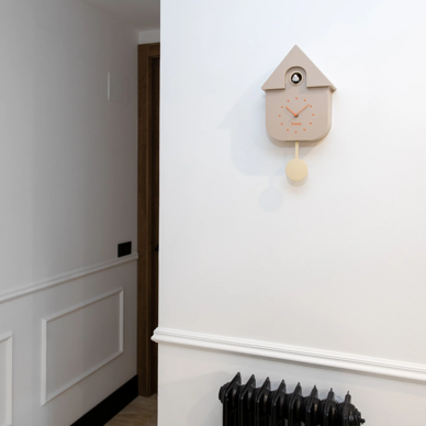 Horloge Coucou Beige et Orange pendule vintage Fisura mycrazystuff.com