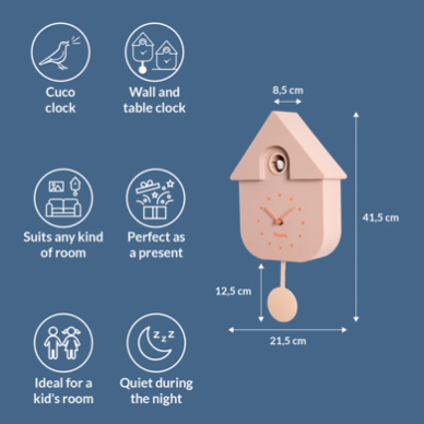 Horloge Coucou Beige et Orange pendule vintage Fisura mycrazystuff.com