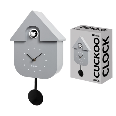 Horloge Coucou Vintage Grise et Noire Pendule Fisura mycrazystuff.com