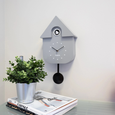 Horloge Coucou Vintage Grise et Noire Pendule Fisura mycrazystuff.com