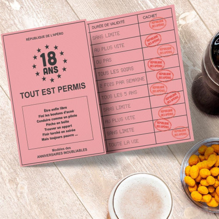 Carte à offrir 18 ans Permis de la majorité mycrazystuff.com