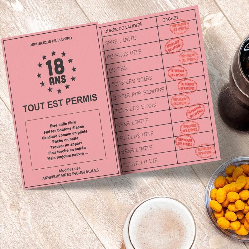 Carte à offrir 18 ans Permis de la majorité mycrazystuff.com