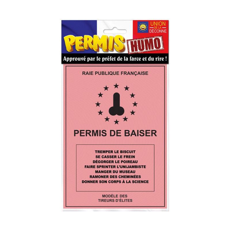 Carte à offrir Vintage "Permis de Baiser" mycrazystuff.com