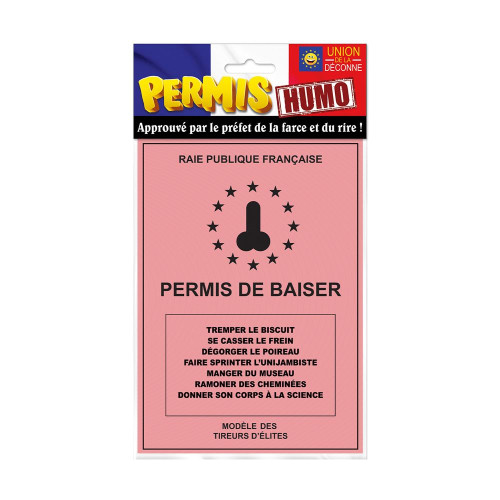 Carte à offrir Vintage "Permis de Baiser" mycrazystuff.com