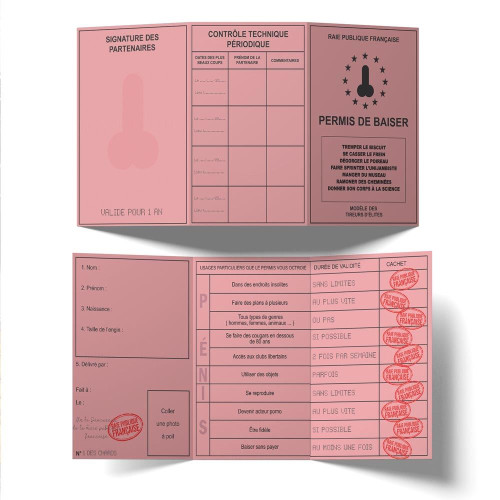 Carte à offrir Vintage "Permis de Baiser"