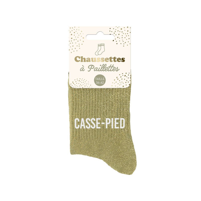 Chaussettes Vertes à Paillettes "Casse-pied" mycrazystuff.Com