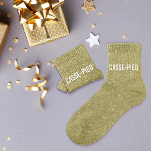 Chaussettes Vertes à Paillettes "Casse-pied" mycrazystuff.Com