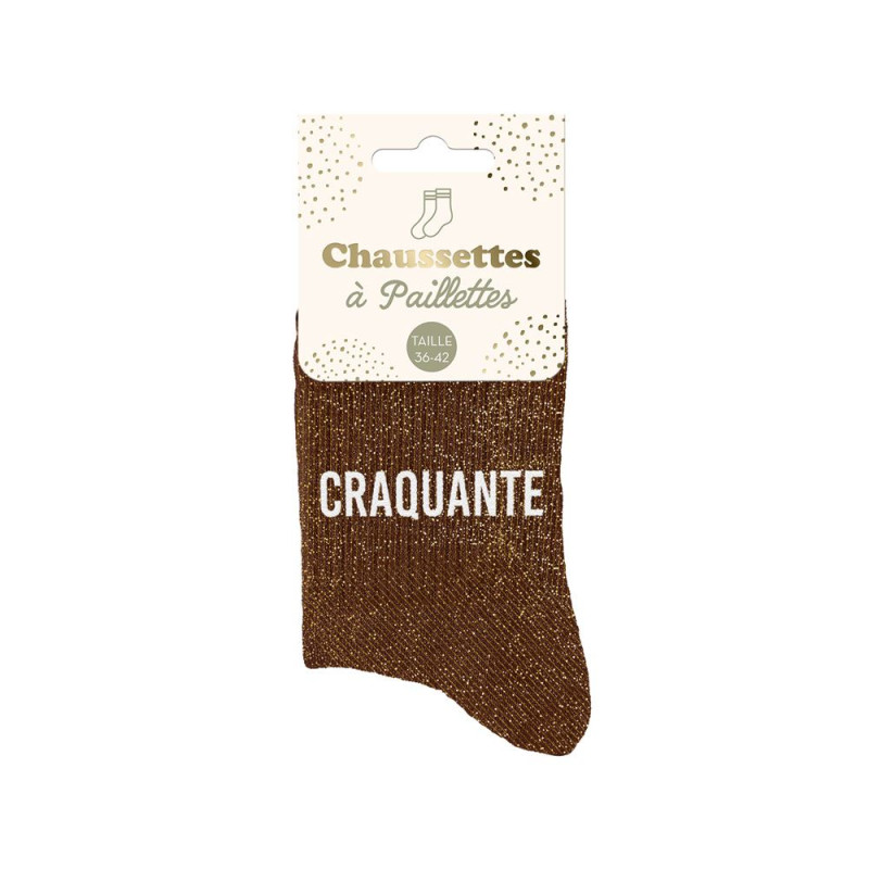 Chaussettes marrons à Paillettes "Craquante" mycrazystuff.com