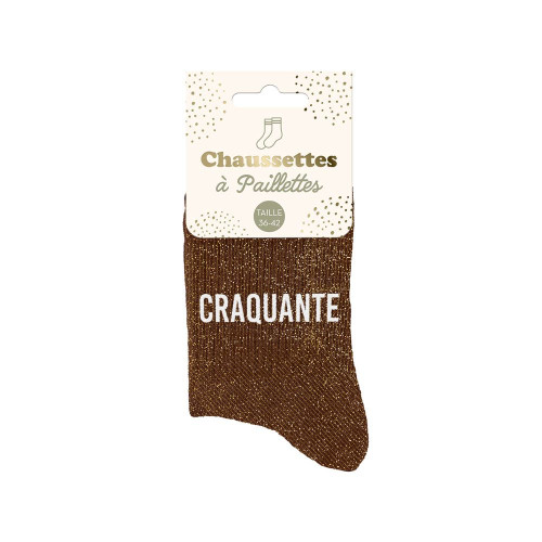 Chaussettes marrons à Paillettes "Craquante" mycrazystuff.com