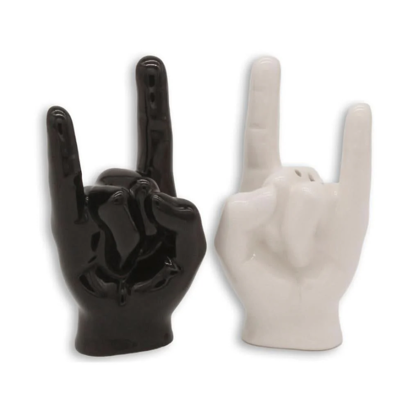 Salière et Poivrière Céramique Rock Hand mycrazystuff.com