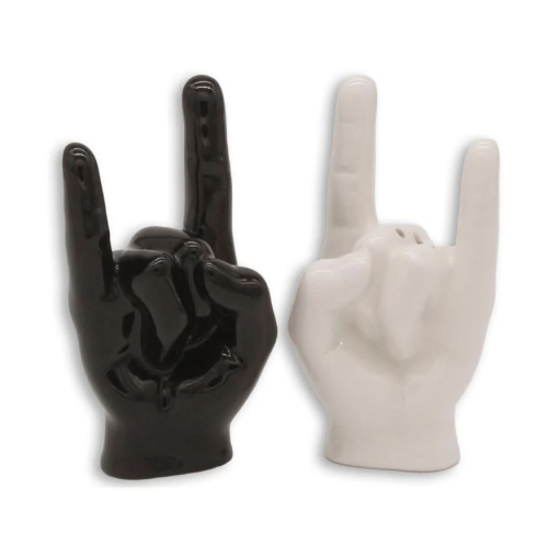 Salière et Poivrière Céramique Rock Hand mycrazystuff.com