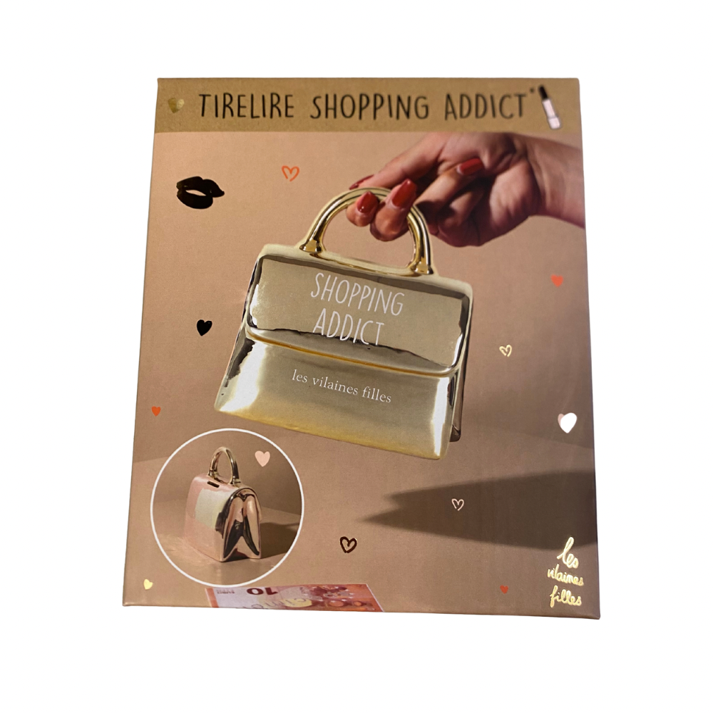 Tirelire Sac à Main Doré Shopping Addict mycrazystuff.com