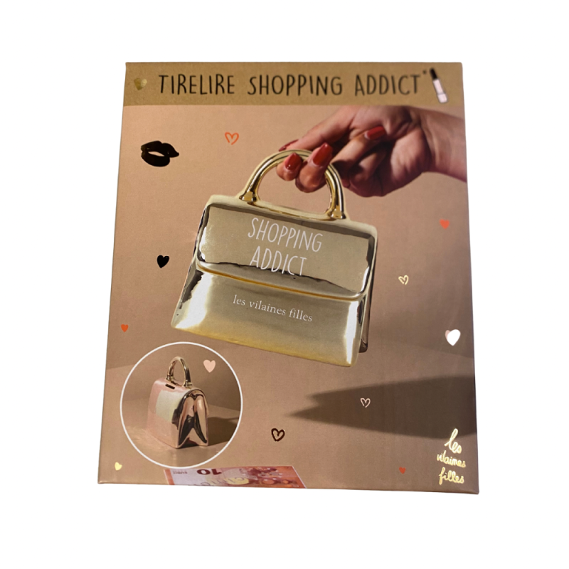 Tirelire Sac à Main Doré Shopping Addict mycrazystuff.com