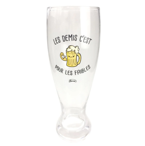 Verre Chope à biere XXL Les demi c'est pour les faibles - La chaise longue mycrazystuff.com
