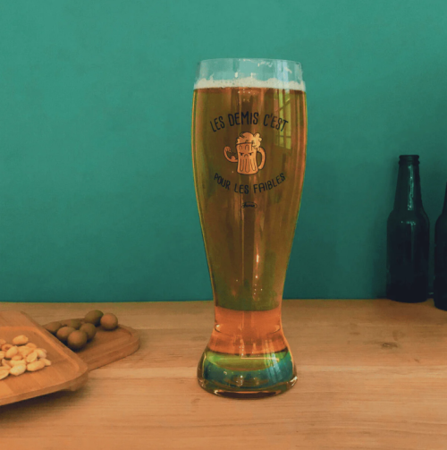 Verre Chope à biere XXL Les demi c'est pour les faibles - La chaise longue mycrazystuff.com