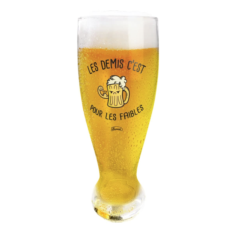 Verre Chope à biere XXL Les demi c'est pour les faibles - La chaise longue mycrazystuff.com
