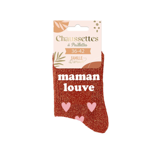 Chaussettes Rouges à Paillettes Maman Louve mycrazystuff.com