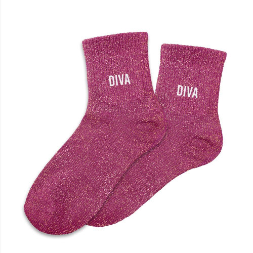 Chaussettes Roses à Paillettes "Diva" mycrazystuff.com