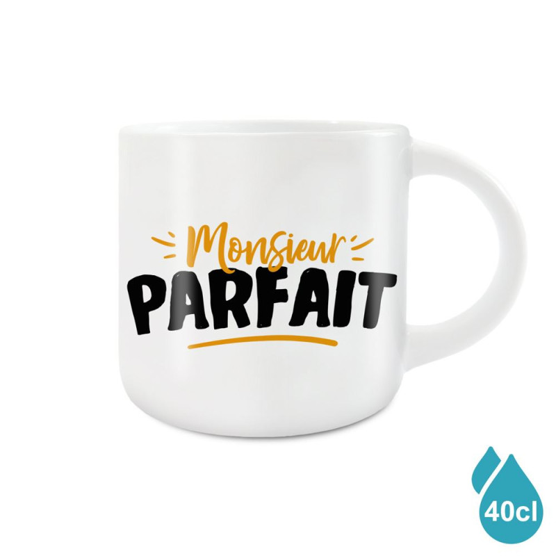 Grand Mug Céramique Blanc Monsieur Parfait mycrazystuff.com