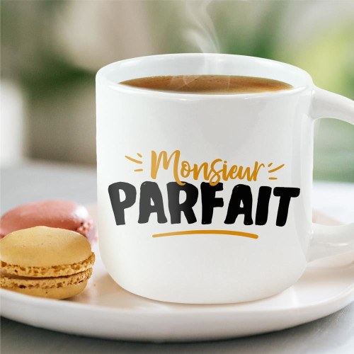 Grand Mug Céramique Blanc Monsieur Parfait mycrazystuff.com