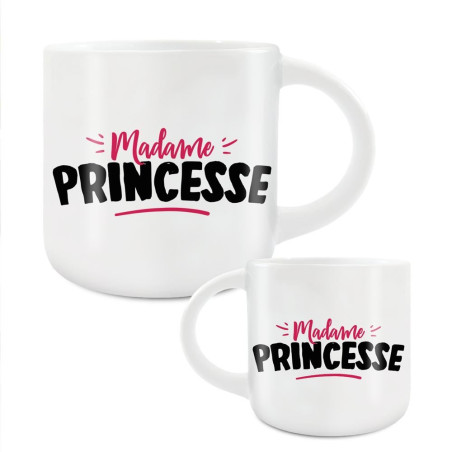 Grand Mug Céramique Blanc Madame Princesse mycrazystuff.com