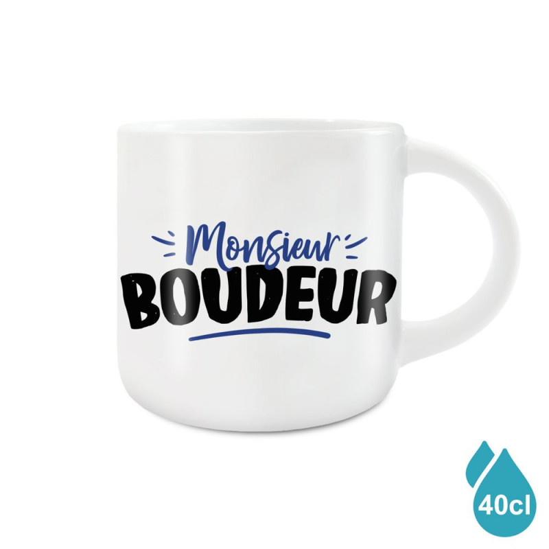 Grand Mug Céramique Blanc Monsieur Boudeur mycrazystuff.com