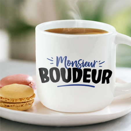 Grand Mug Céramique Blanc Monsieur Boudeur mycrazystuff.com