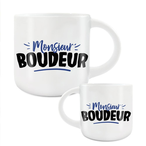 Grand Mug Céramique Blanc Monsieur Boudeur mycrazystuff.com